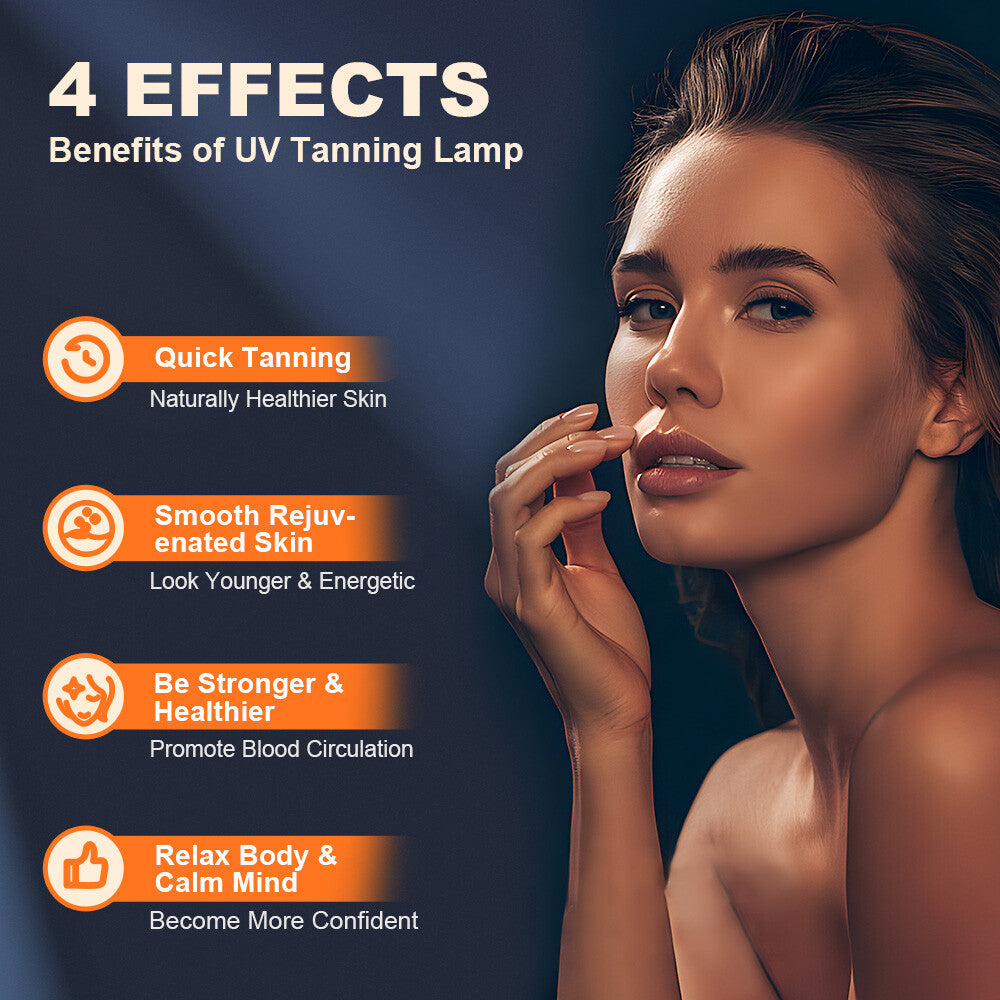 225 LED Home Tanning Lamp for Facial and Body Bronzing - Portable Solarium Light