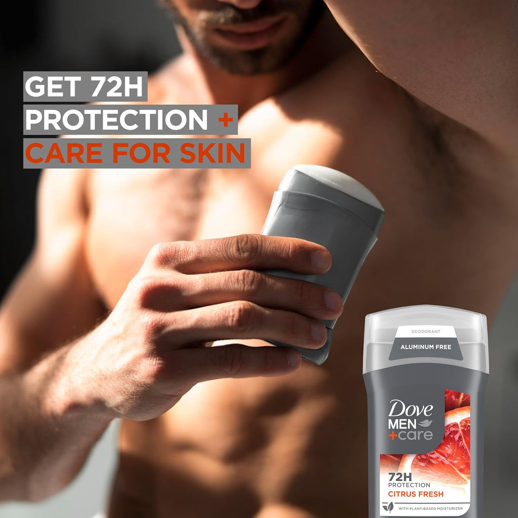 Dove Men+Care Aluminum-Free Deodorant Stick 3 Pack Citrus Fresh 72H Protection
