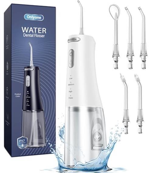 Water Dental Flosser Pick with 300ML Large Tank, Rechargeable Portable Oral Irrigator