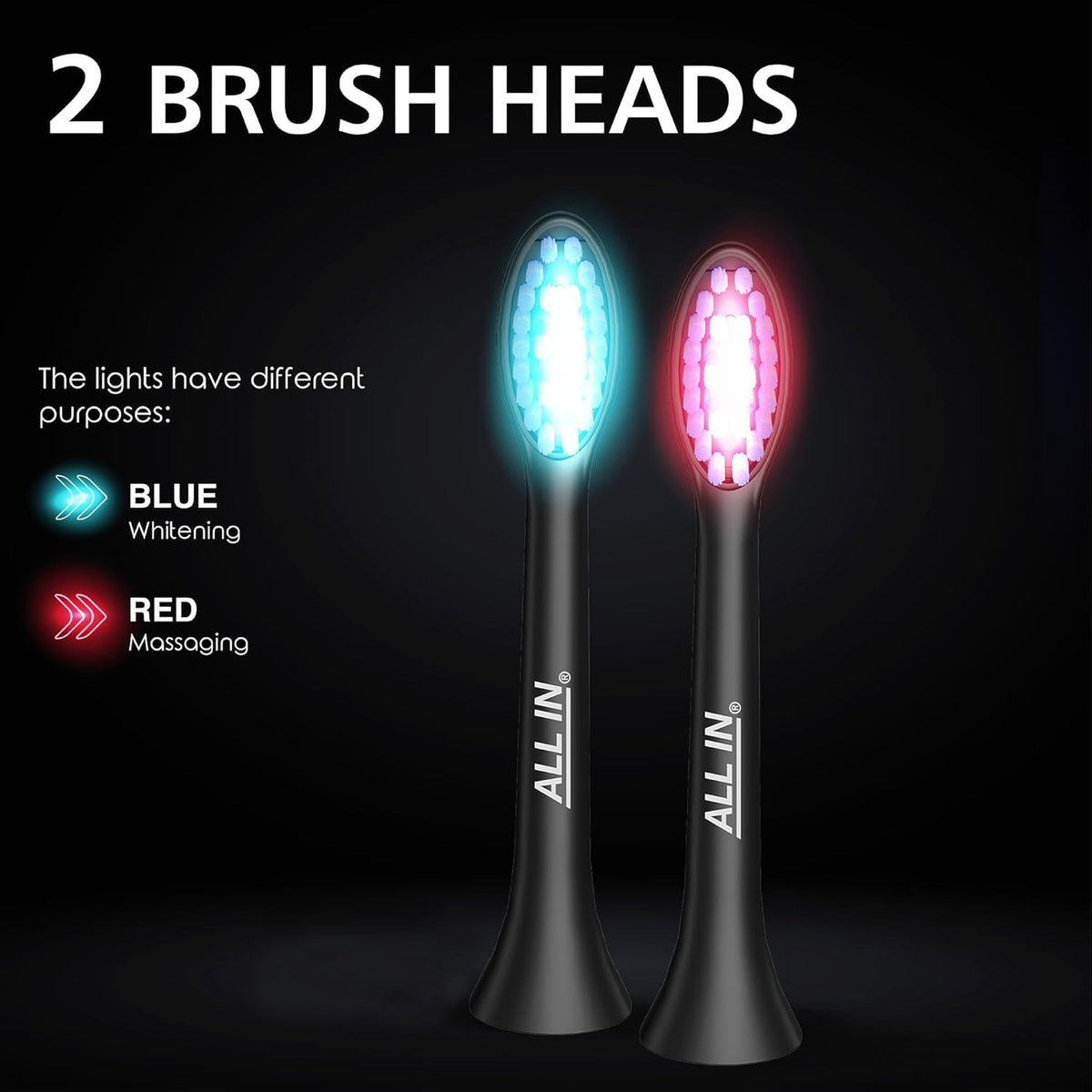 Rechargeable Sonic Electric Toothbrush with LED Light Therapy for Whitening & Gum Care