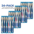 24 Pack Manual Toothbrushes with Extra Soft Bristles - Plaque Removal - Oral Care
