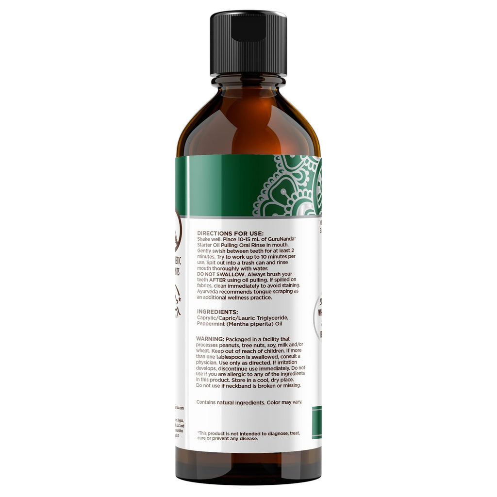 Coconut Oil Pulling Mouthwash - Natural Oral Care Oil with Peppermint, 8 Fl Oz