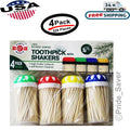 Eco-Friendly Bamboo Toothpicks with Spill-Resistant Shakers - 520 Pieces Set