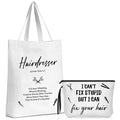 Hairdresser Gift Set - Canvas Tote Bag & Makeup Bag for Stylist