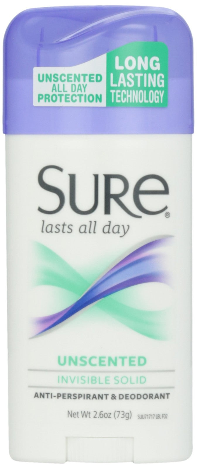 Unscented Invisible Solid Deodorant - 2.6 oz Unisex Antiperspirant