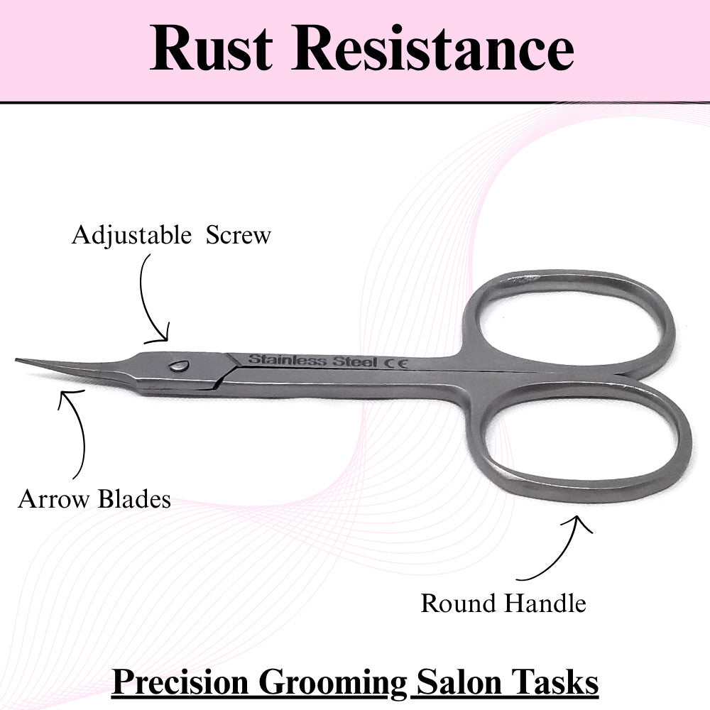 Salon Hair & Eyebrow Grooming Kit with Arrow Scissors & Tweezers