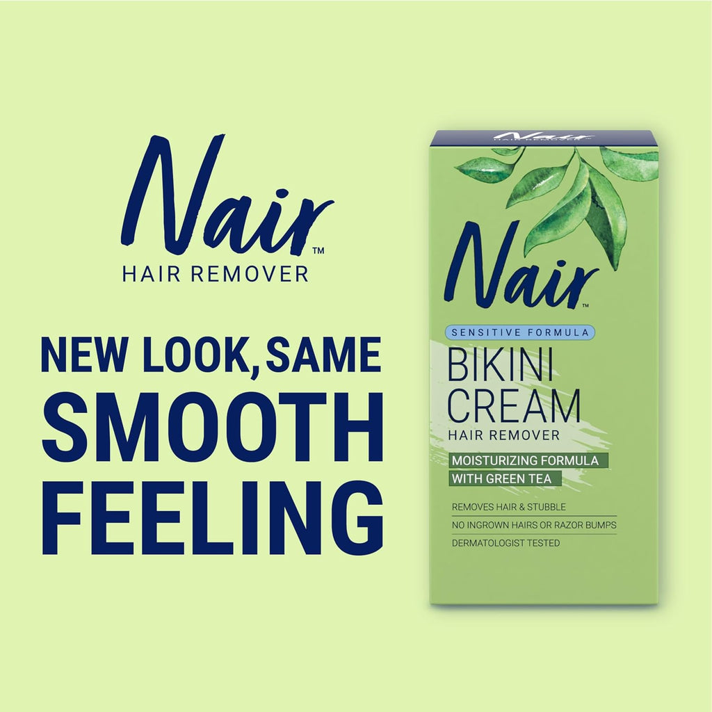 Green Tea Bikini Hair Removal Cream for Sensitive Skin 1.7 Oz