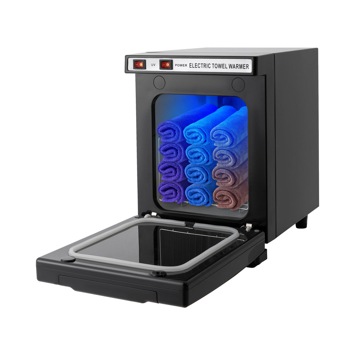 Electric Towel Warmer & UV Sterilizer Cabinet for Bathrooms - Black