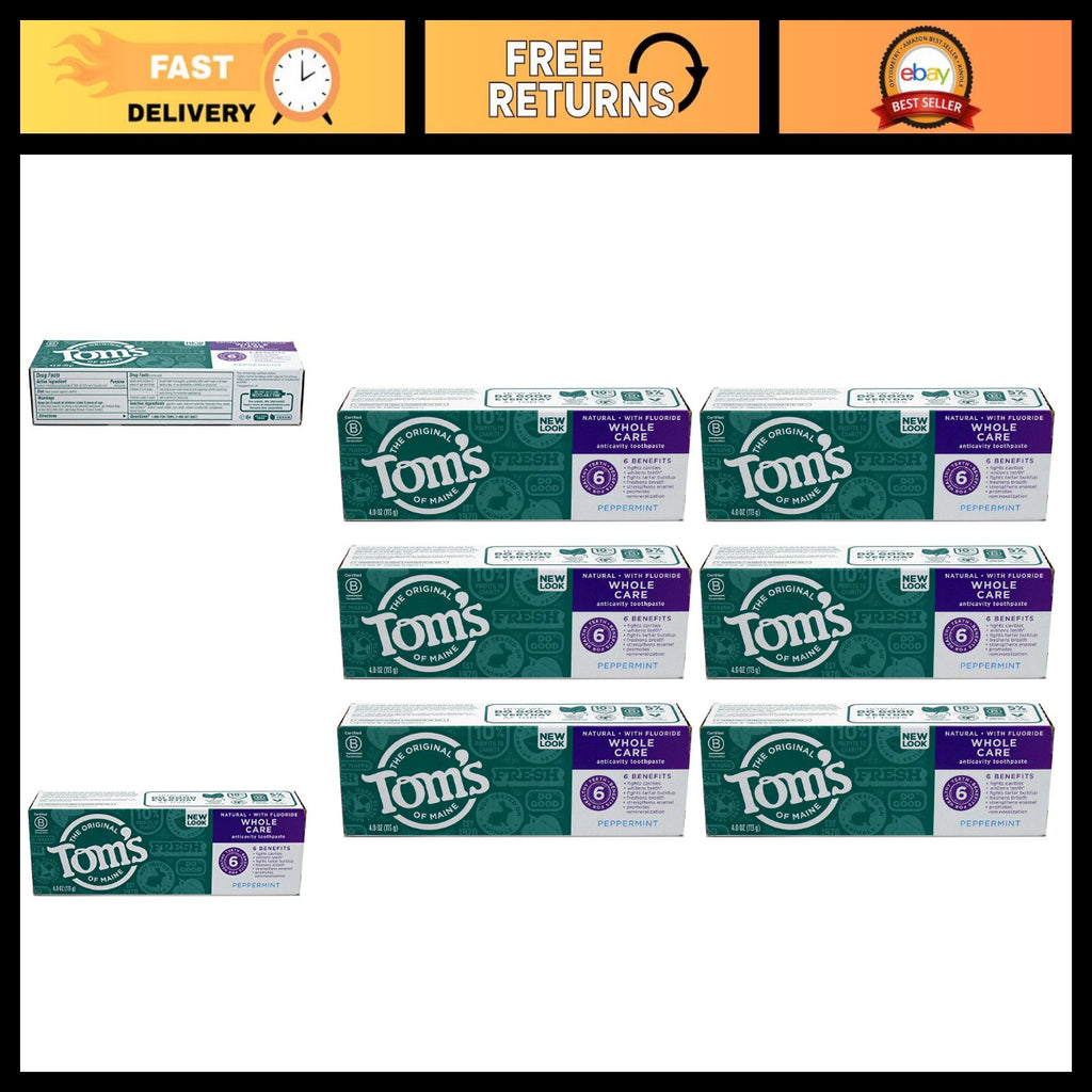 Natural Fluoride Toothpaste with Peppermint - 4 oz Pack of 6