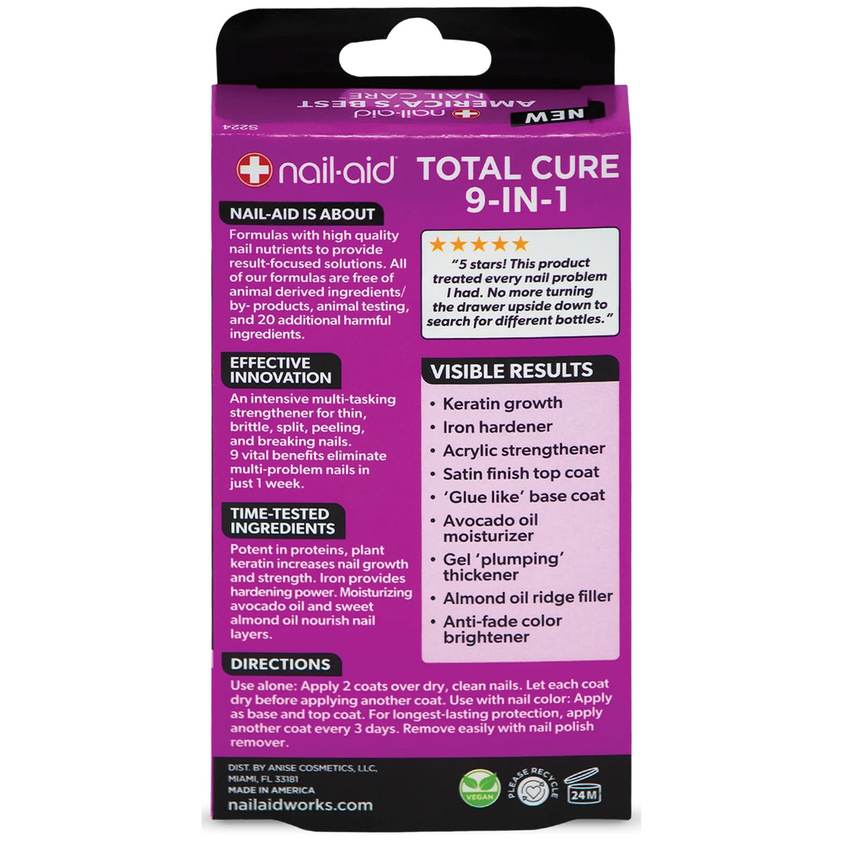 Nail-Aid 9-in-1 Nail Treatment & Strengthener for Weak, Brittle Nails