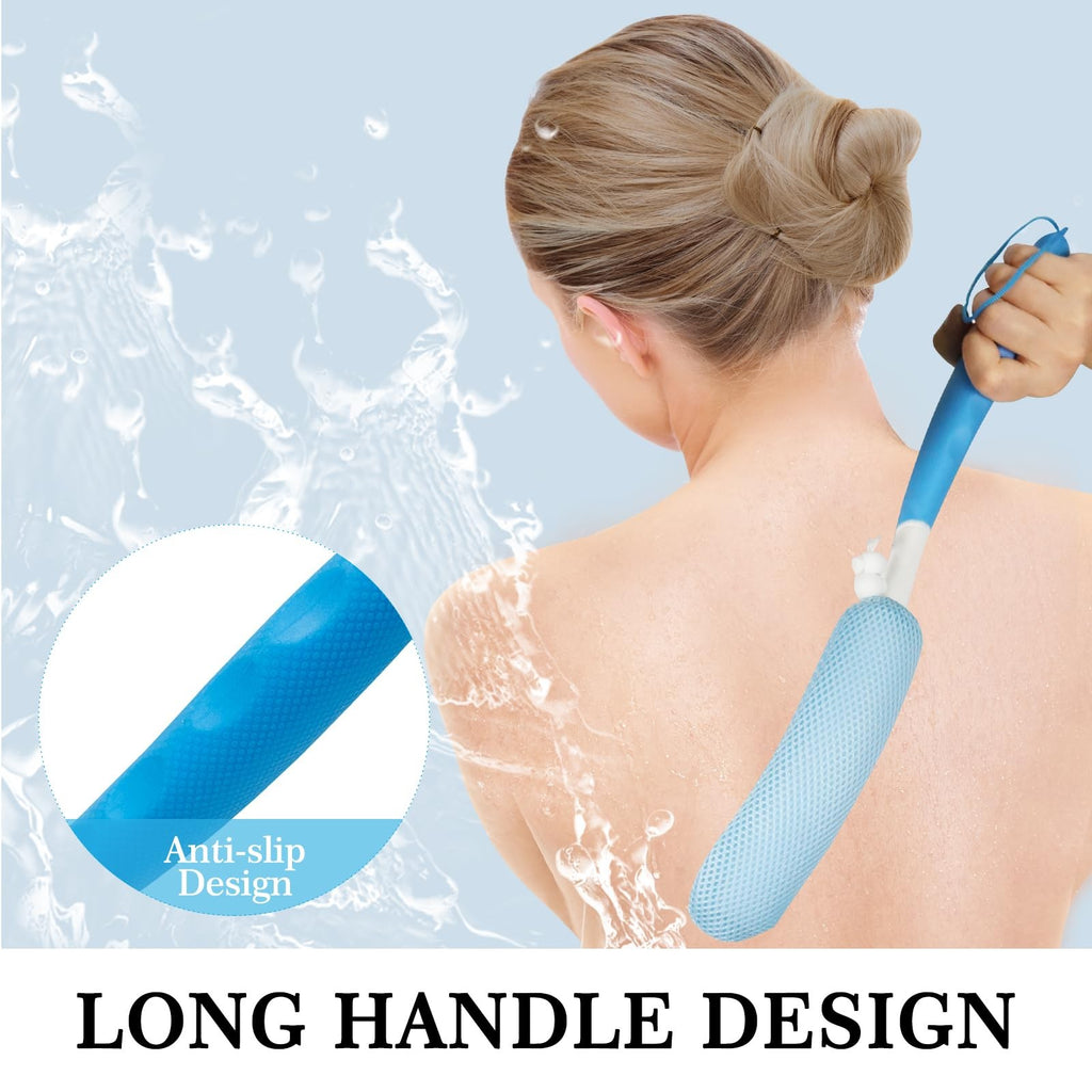 Long Handle Bath Brush Back Scrubber Non-Slip Shower Tool for Deep Cleansing