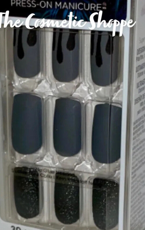 Press On Matte Black Nails - Medium Length Fake Manicure for Halloween & Daily Wear