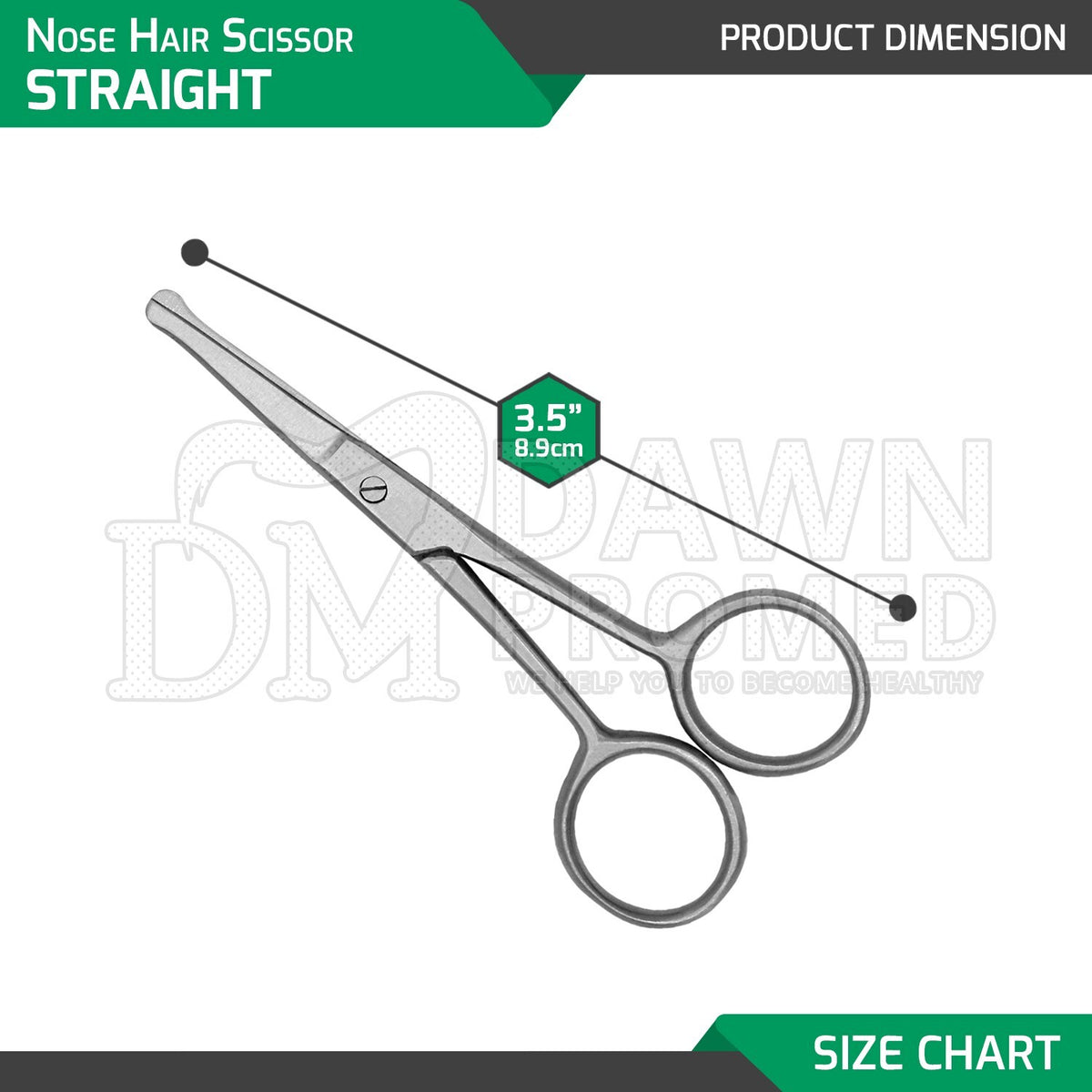 Nose Ear & Mustache Hair Remover Scissors 3.5-inch Stainless Steel Grooming Tool