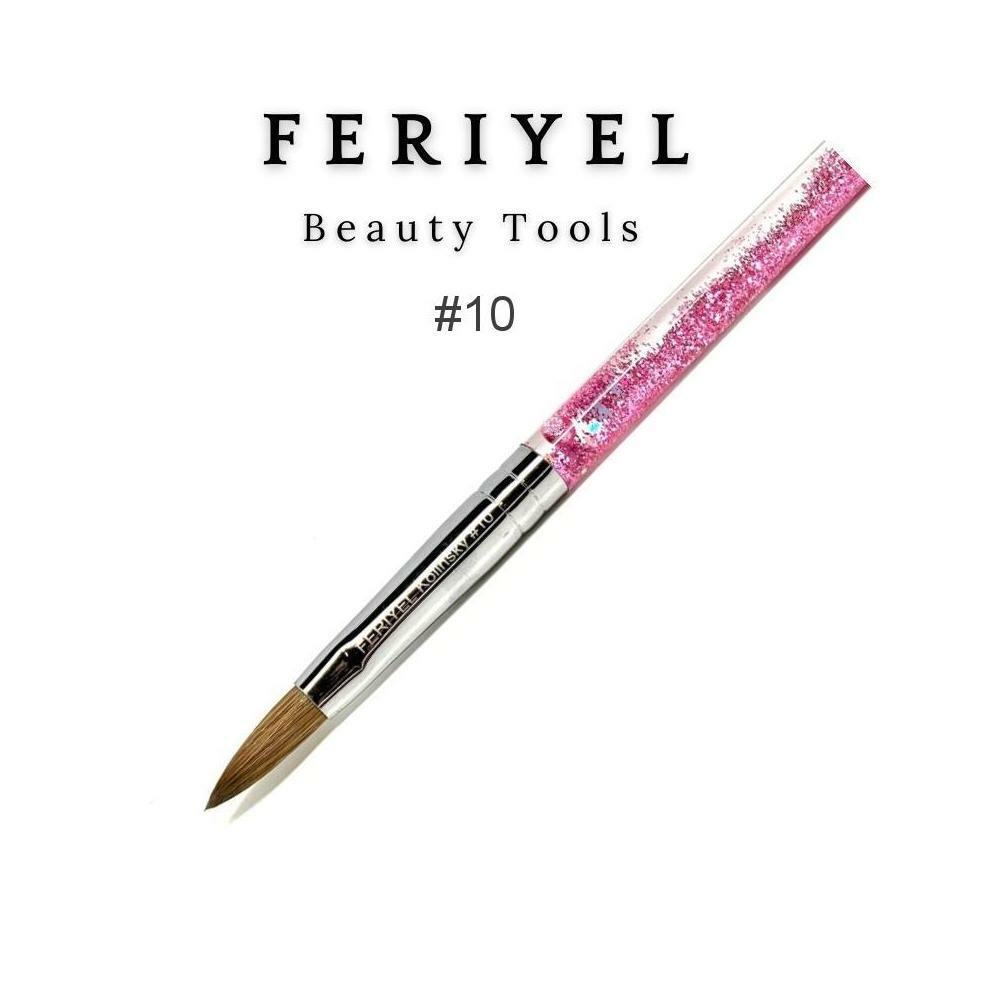 Kolinsky Acrylic Nail Art Brush Size 10 - Round Nail Brush for Professional Manicures