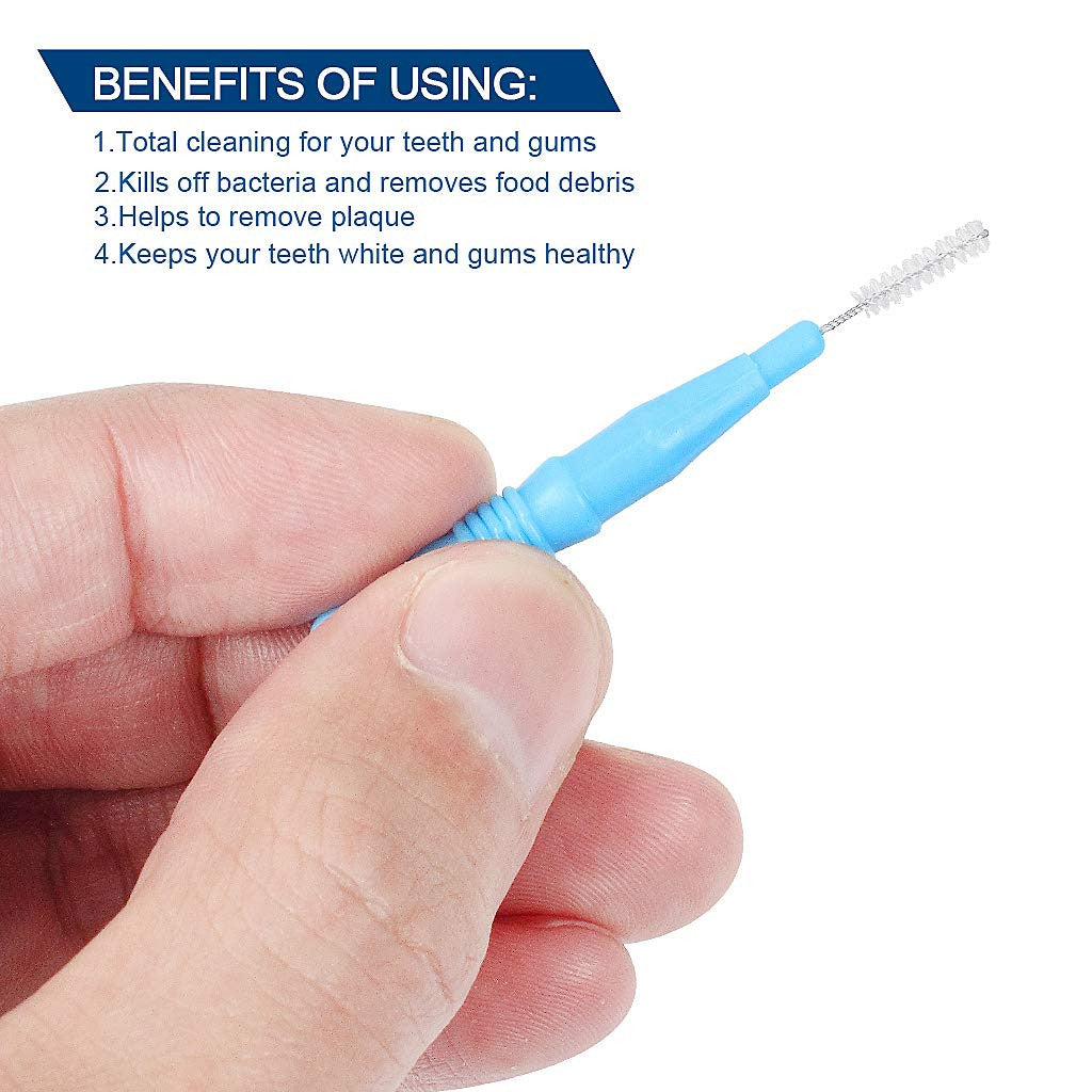 50 Pack Dental Interdental Floss Brush Picks for Teeth Cleaning
