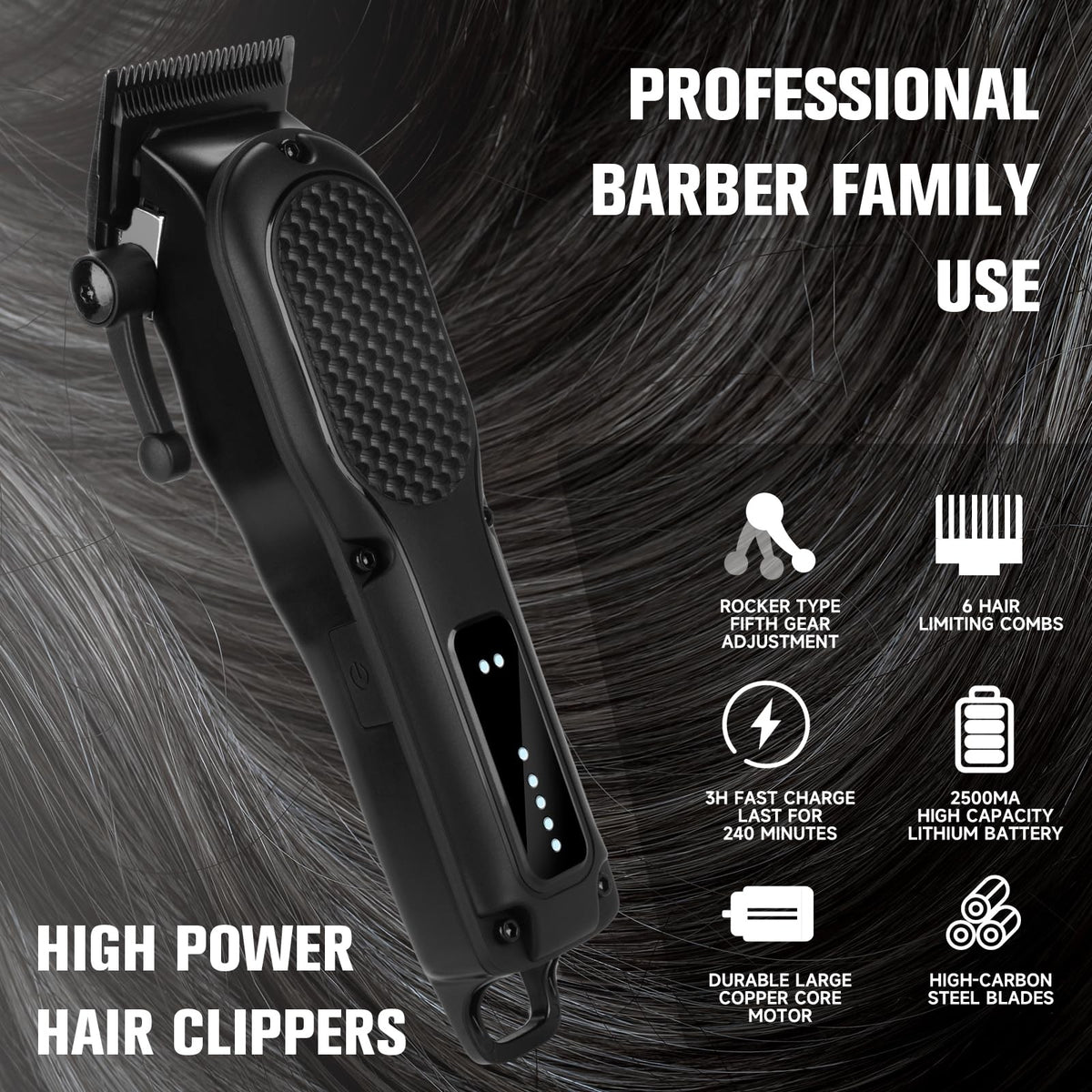 Men's Cordless Hair Clipper & Beard Trimmer Professional Grooming Kit