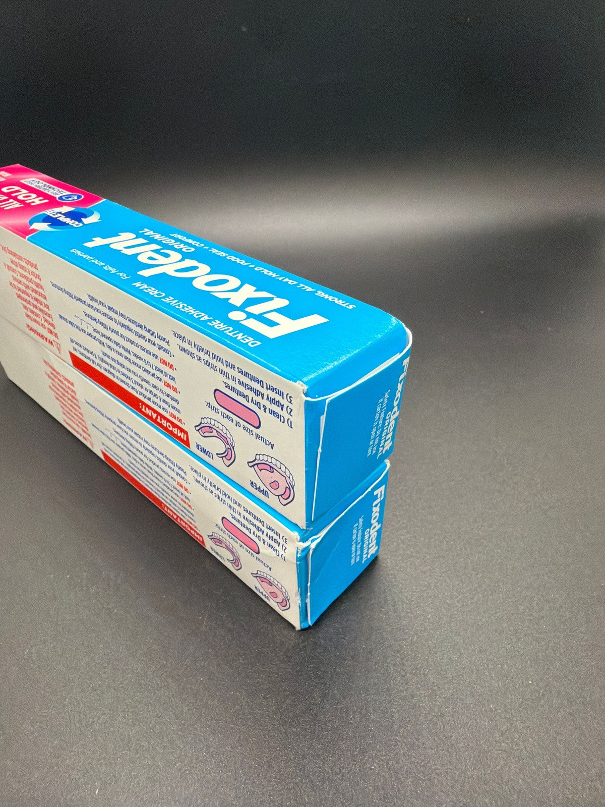 Denture Adhesive Cream 2.4 oz - Strong All-Day Hold for Full & Partial Dentures - Lot of 2