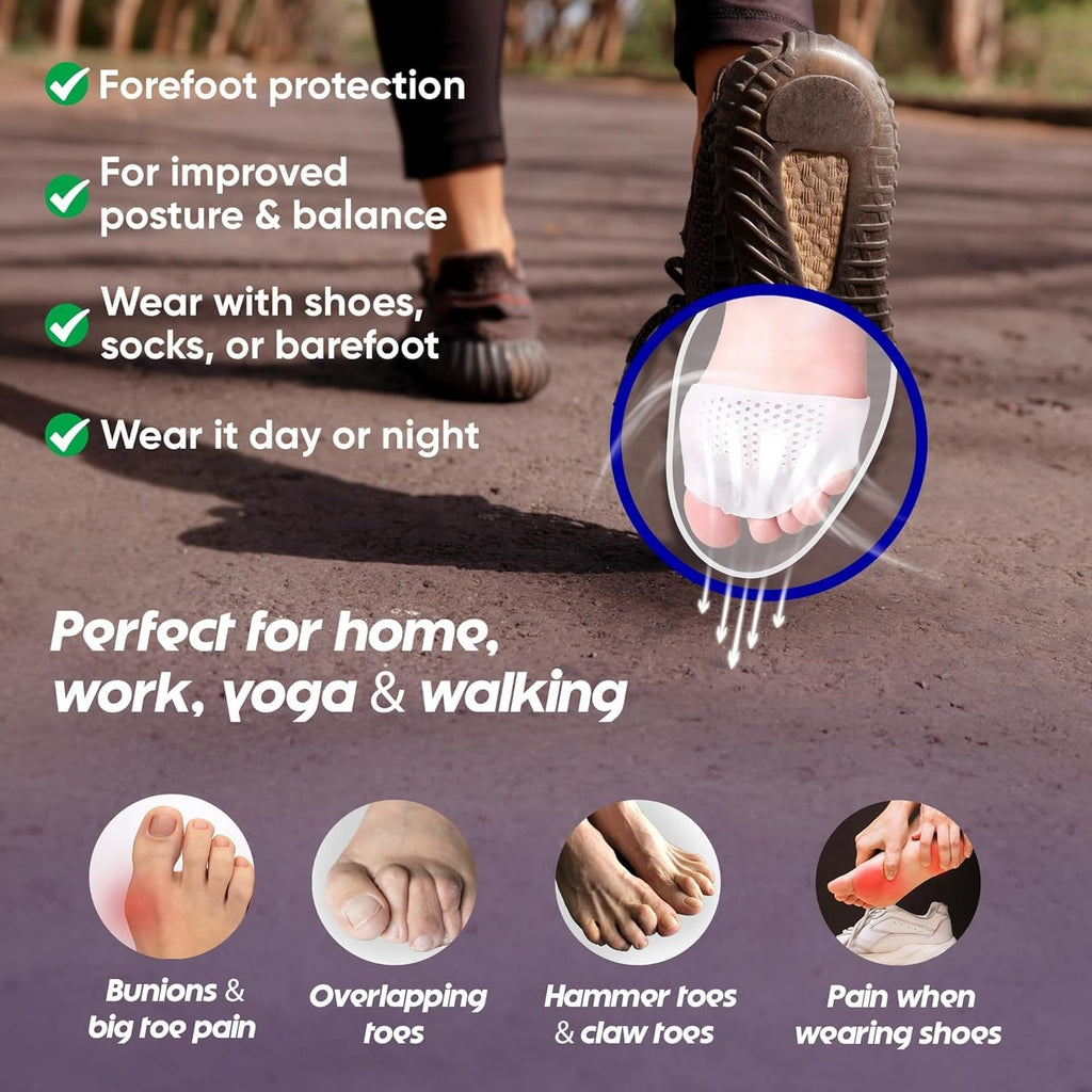 Silicone Toe Separators for Bunions & Foot Pain Relief - Left & Right Pair