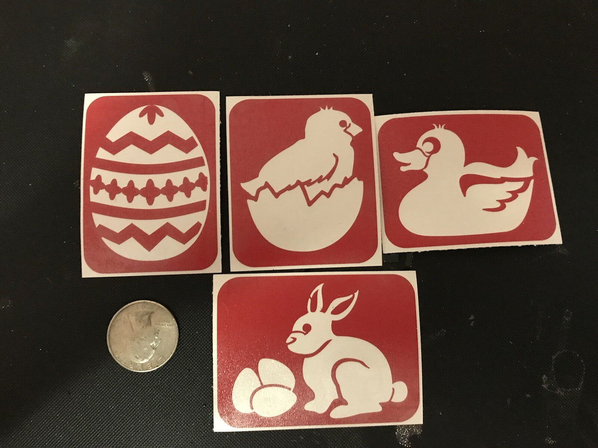 Easter Glitter Tattoo Stencil Pack – 60 Pieces