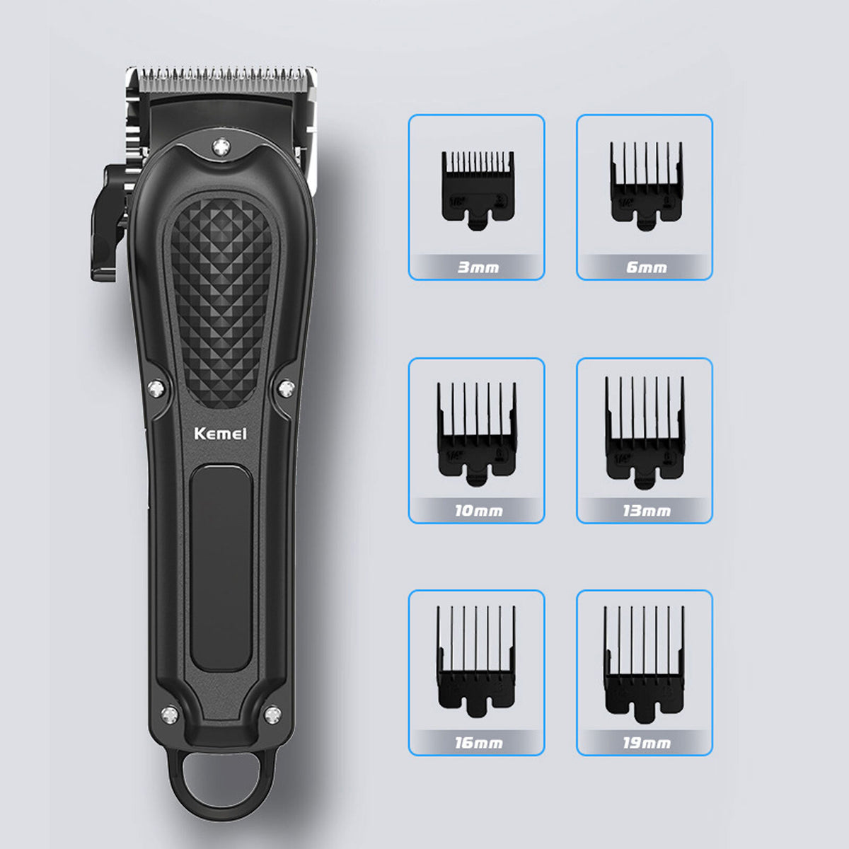 Cordless Hair Clipper and Beard Trimmer Set with Adjustable Guide Combs