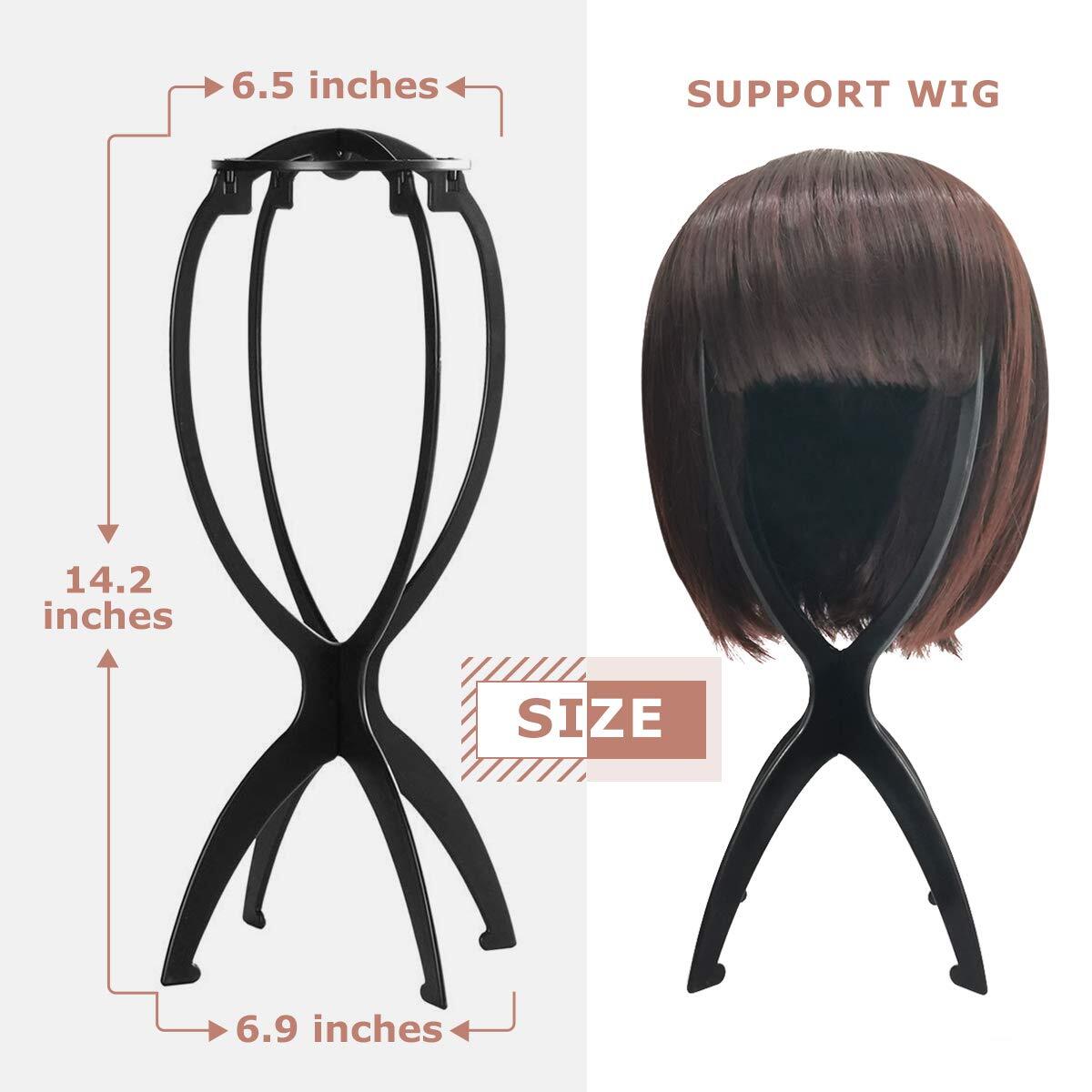 Wig Stand Head Holder for 14.2 Inches - Pack of 3, Black