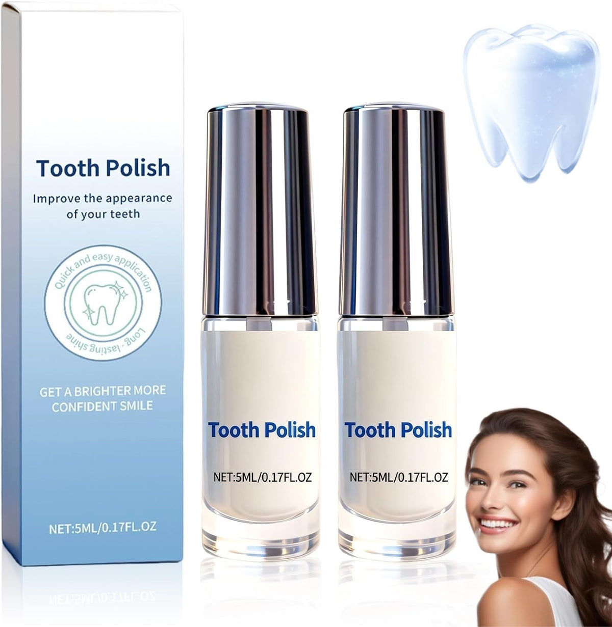 2PCS Natural Paint with Brush - Instant Polish & Brightening