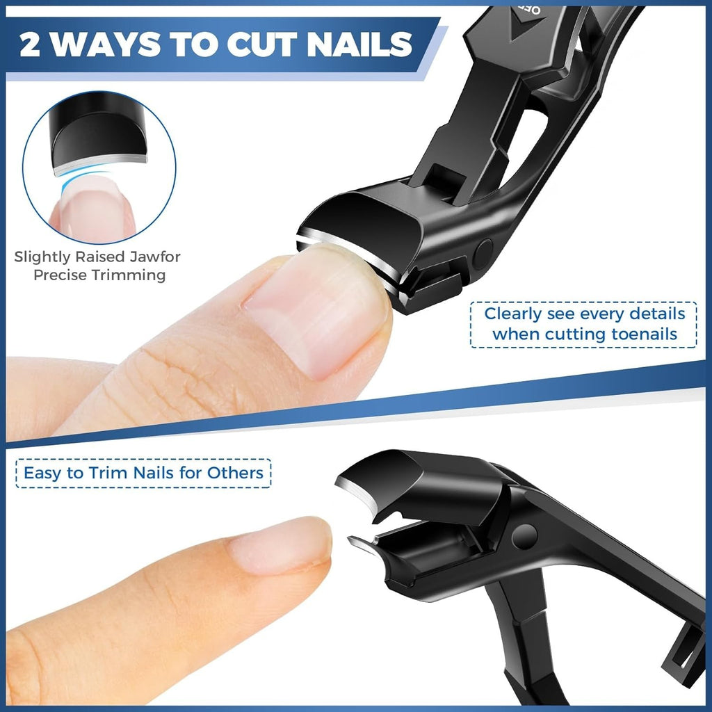 Heavy Duty Angled Toenail Clippers for Thick Nails - Large Toe Grooming Tool 2024 Upgrade