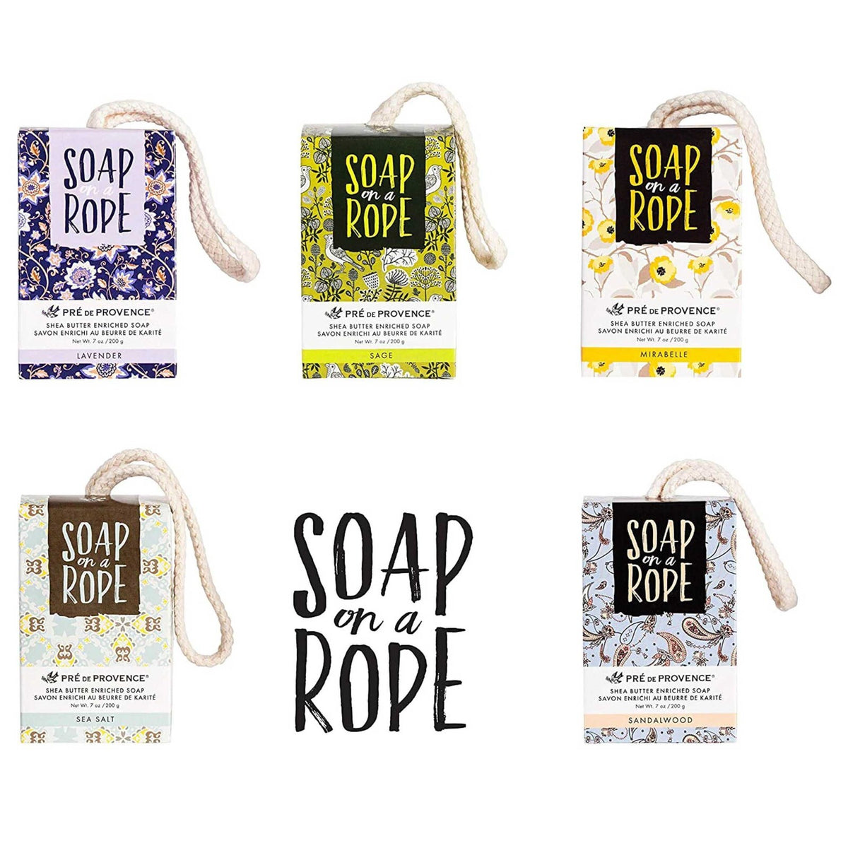 Shea Butter Bath Soap on Rope - Mirabelle Fragrance, 200g