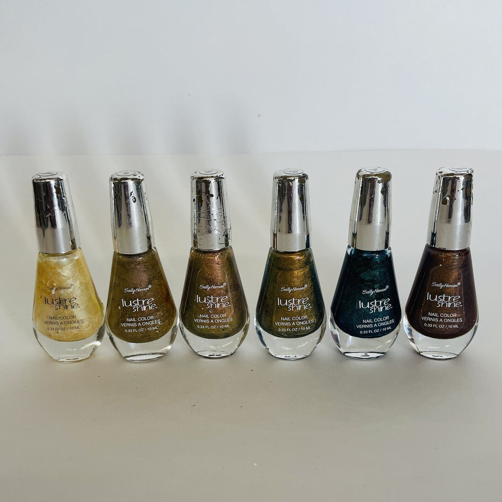 Set of 6 Shiny Nail Polishes - Assorted Colors, Lustre Finish