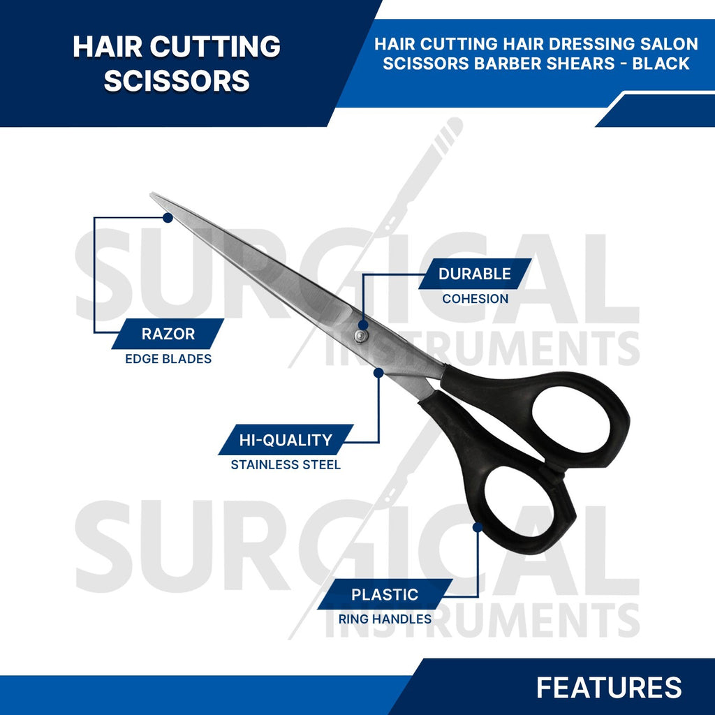 6-Inch Hair Cutting Scissors Salon Barber Shears Black German Grade