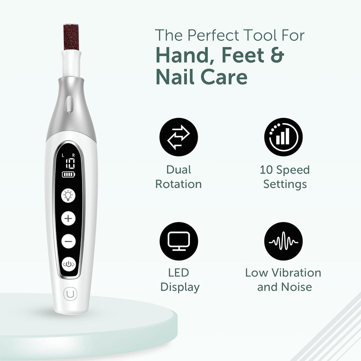 Cordless Electric Nail File & Manicure Pedicure Kit - Professional Nail Care Set