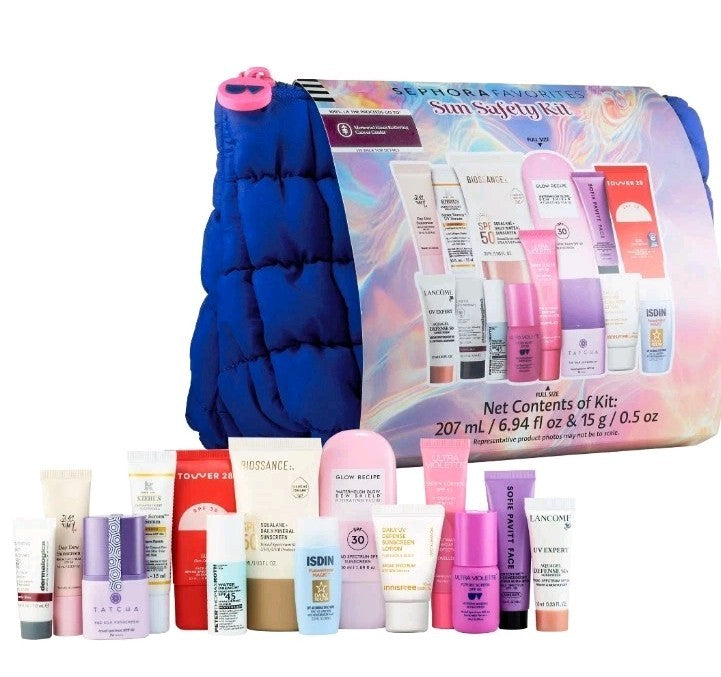 Sun Safety Kit with SPF Sunscreen | 15-Piece Travel Sun Protection Set