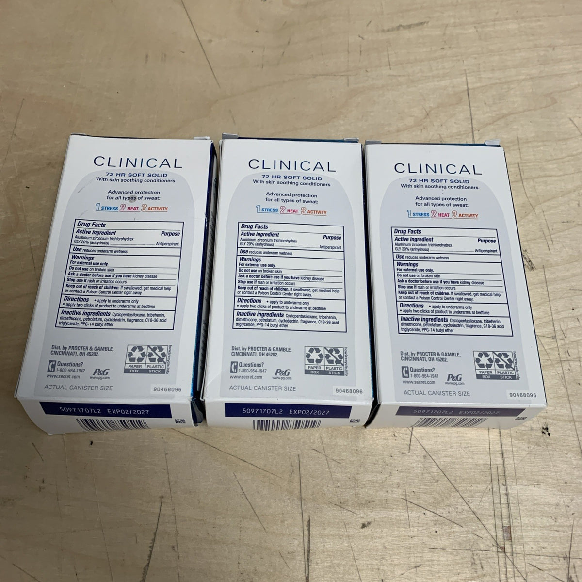 Secret Clinical Strength Antiperspirant Deodorant Pack - 48HR, 1.6oz (3 Pack)