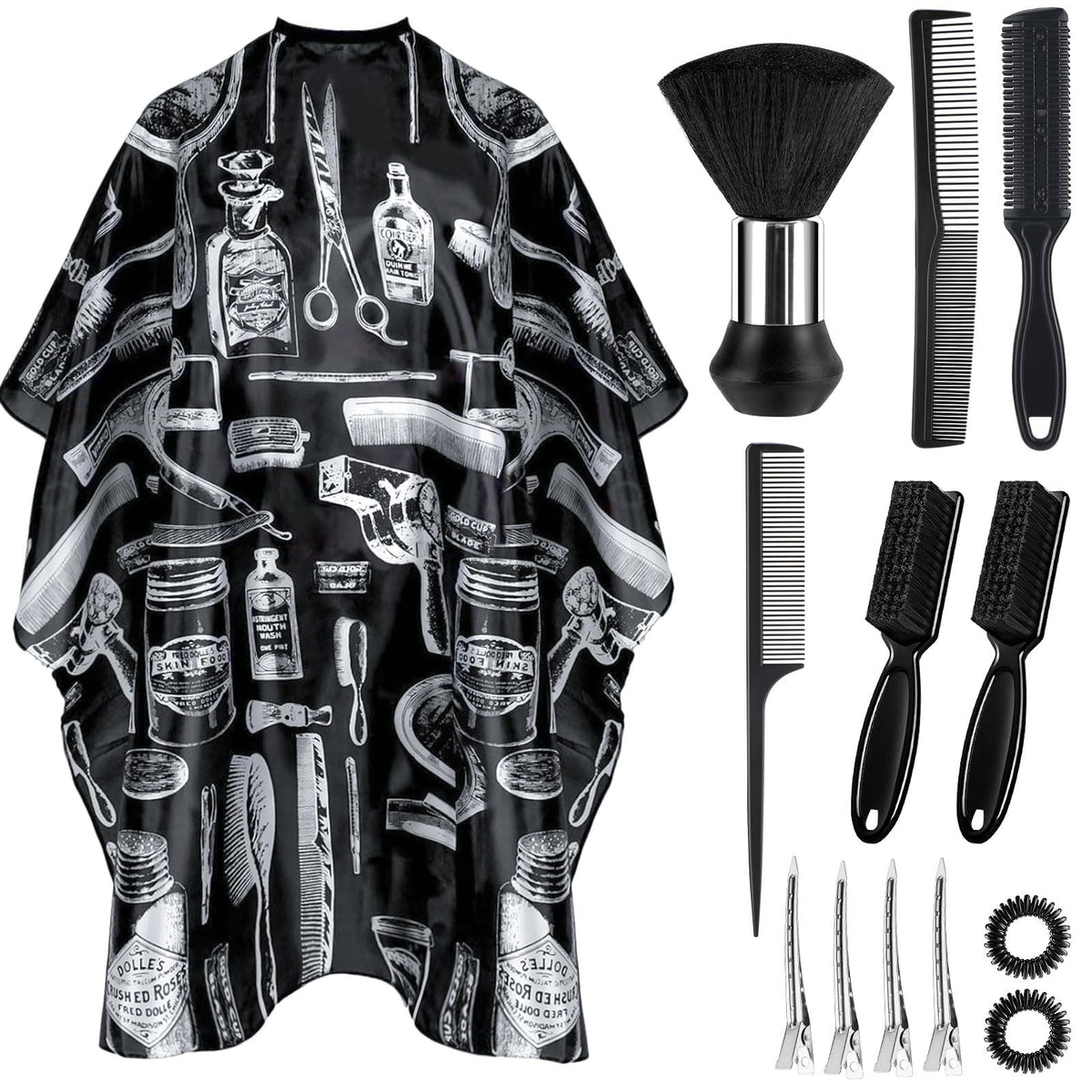 Extra Large Hair Cutting Cape with Neck Duster Brush - Waterproof & Adjustable 63" x 55"
