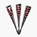 Henna Mehandi Temporary Tattoo Cones - Active Magic Red, 3 Pack