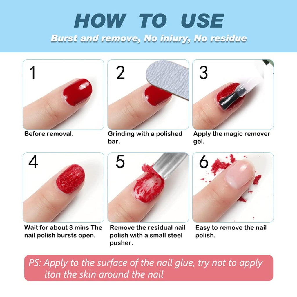 Gel Nail Polish Remover Kit - Fast & Gentle Soak Off in 3-5 Minutes