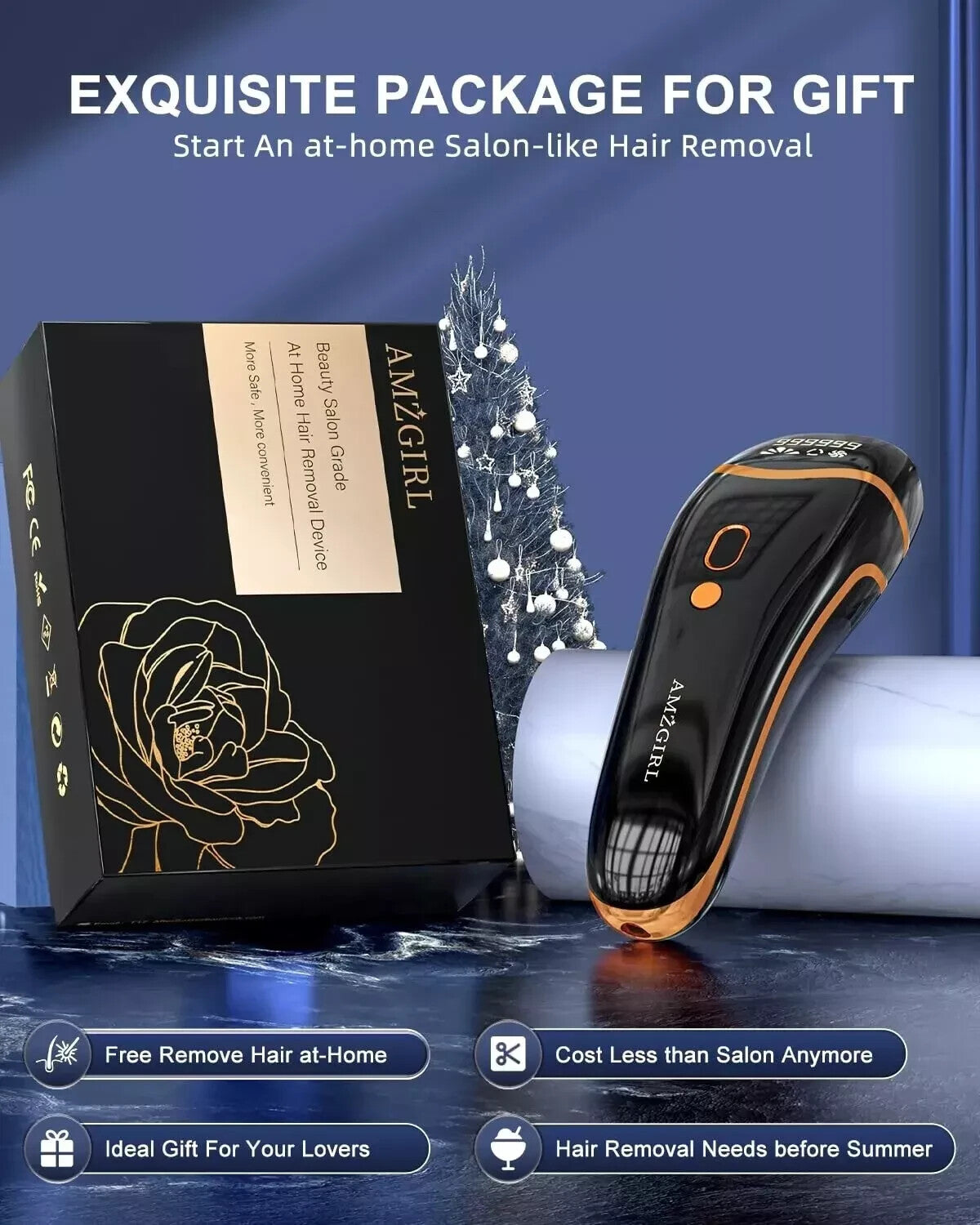 IPL Laser Hair Removal Device for Women & Men - Permanent At-Home System