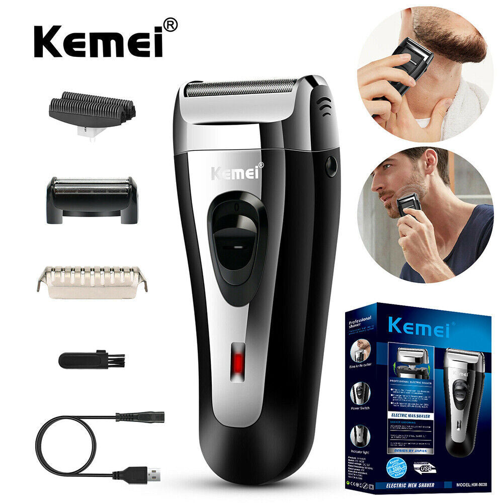Men's Waterproof Rotary Electric Shaver with Pop-Up Trimmer - Cordless Wet Dry