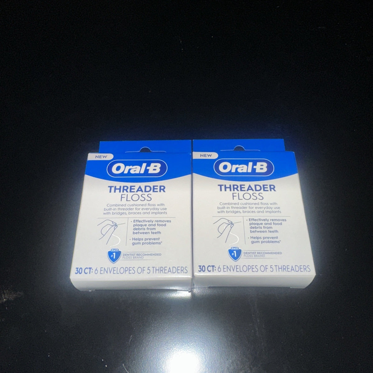 Dental Floss Threader Oral-B Glide Pro Health 30 Pack - Single Lot of 2