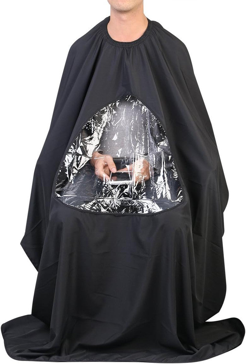 Salon Hairdressing Cape with Viewing Window - Waterproof Silk Cover for Haircut & Color