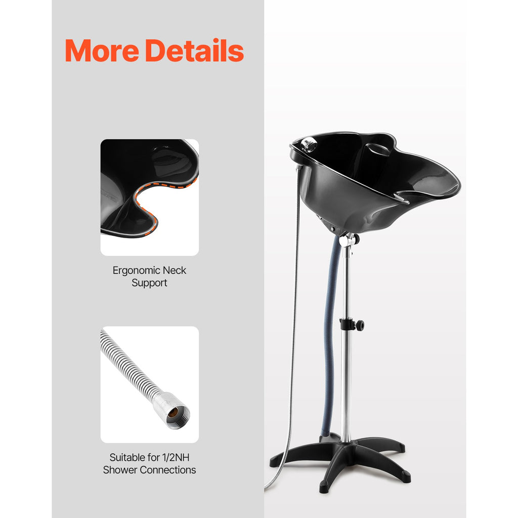 Portable Hair Washing Basin with Drain Hose - Adjustable Height & Angle
