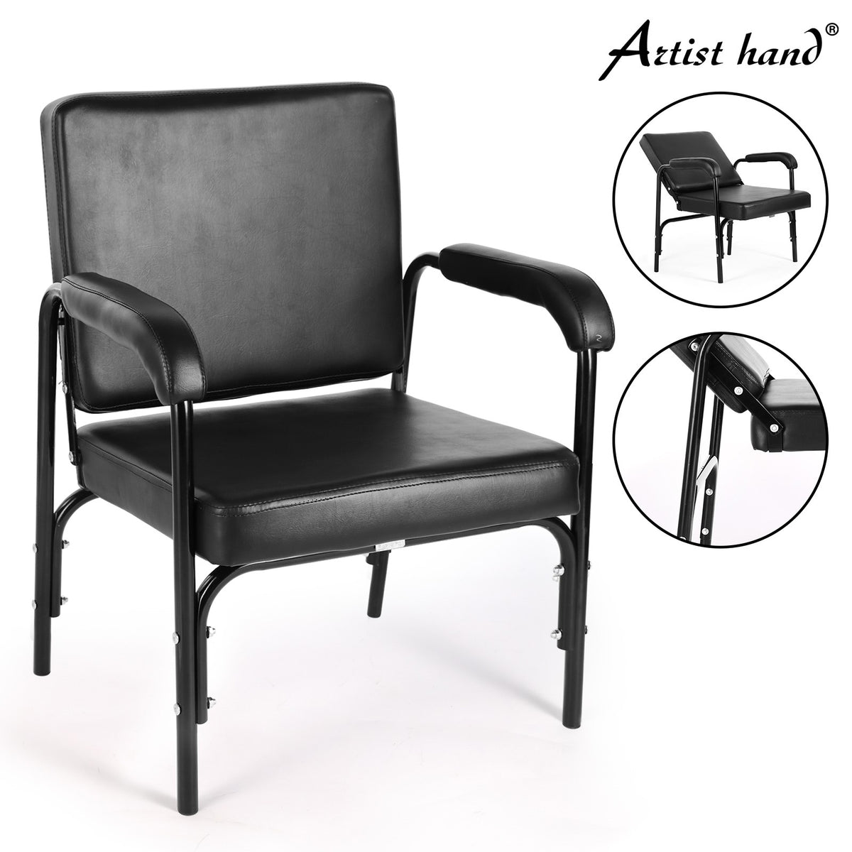 Reclining Shampoo Chair Salon Barber Spa Hair Styling Chair Black