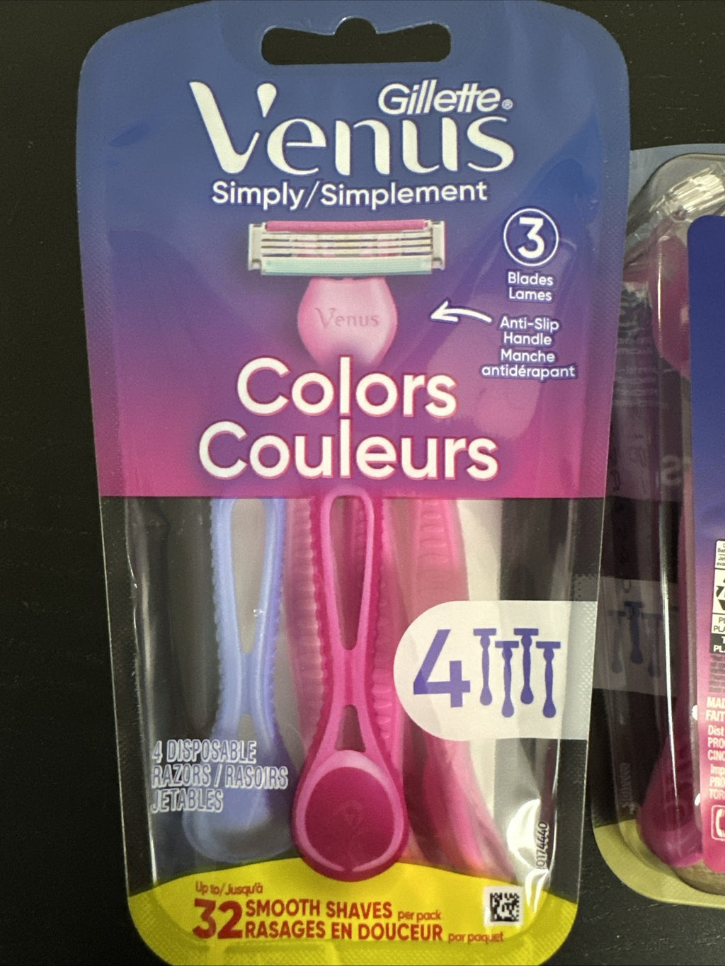 Gillette Venus Simply Colors Disposable Razor Set - 4 Blades, 2 Pack