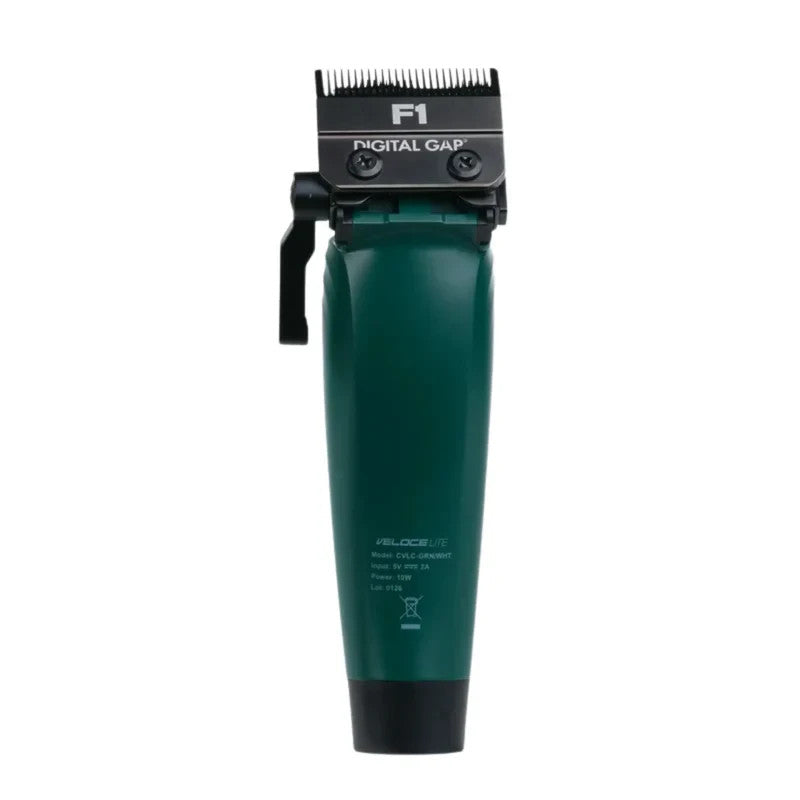 Cordless Ultra-Light Hair Clipper with Adjustable Blade - Green/White