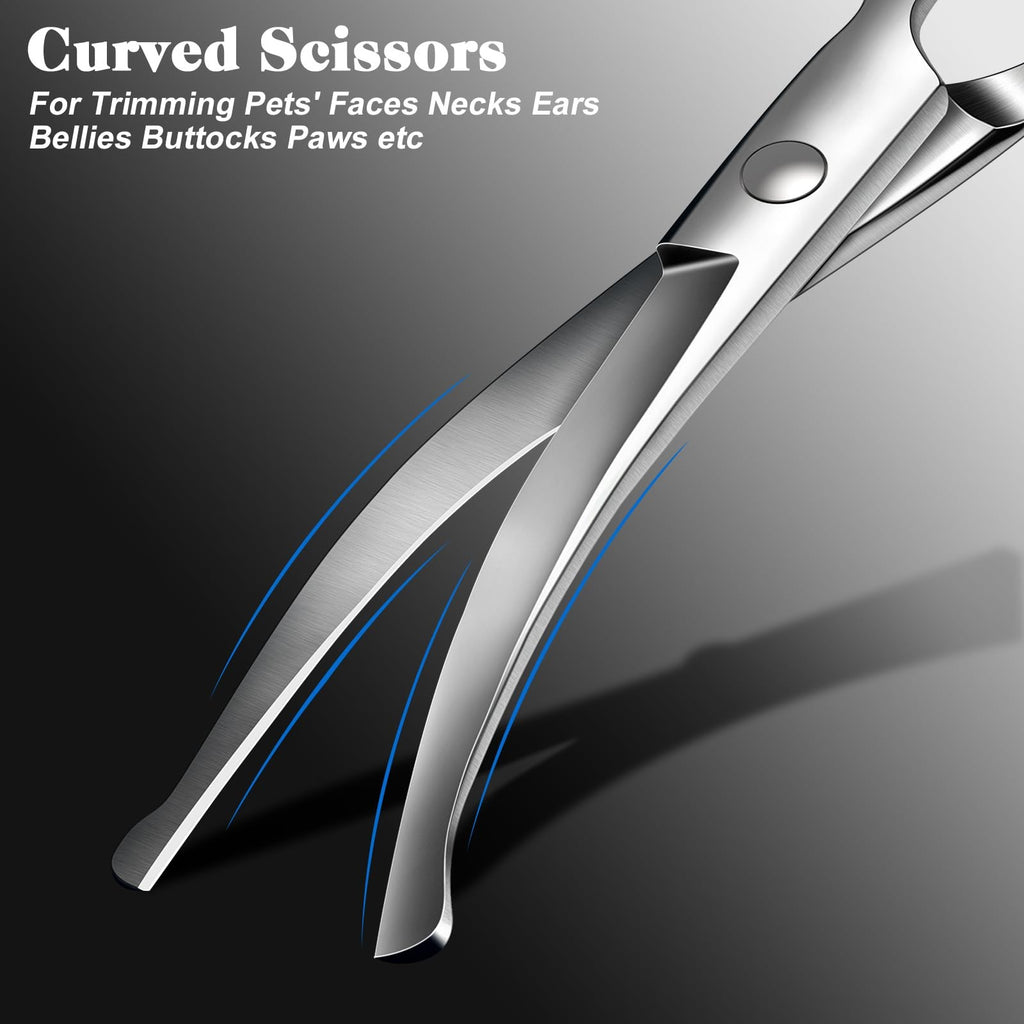 4-in-1 Pet Grooming Scissors Kit with Round Tips for Dogs and Cats