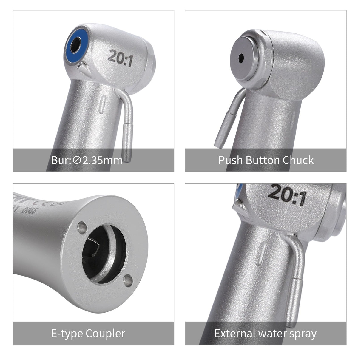 Dental Implant Contra Angle Handpiece 20:1 Reduction Low Speed Push Button SG20