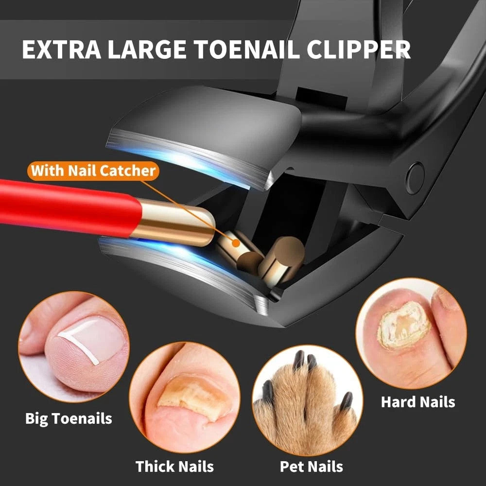 Long Handle Toenail Clippers for Seniors Thick Nails Angled Head
