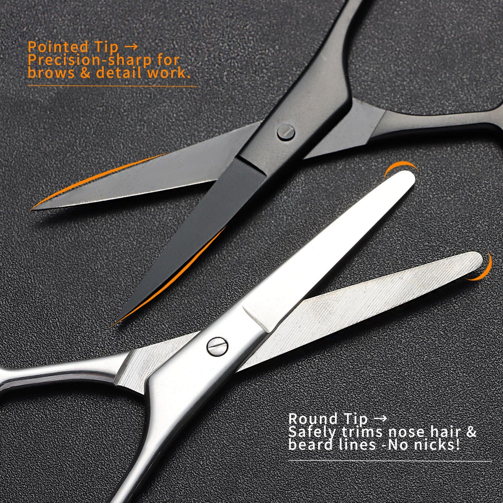 Small Grooming Scissors Set for Facial Hair & Detailing - 2PCS