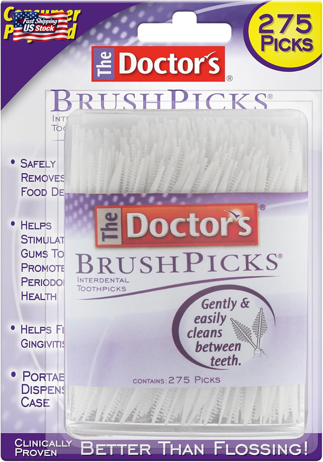 Interdental Brushes & Dental Picks 275 Count - Oral Care Floss Picks