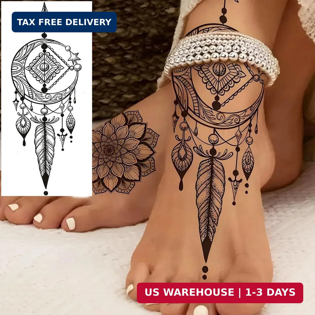 Temporary Tattoos 12 Sheets Waterproof 3D Floral Butterflies Roses For Women
